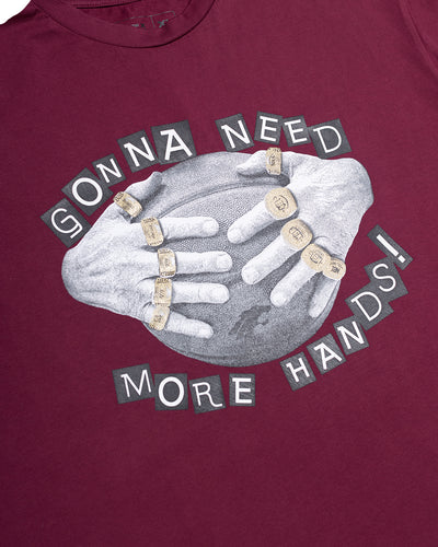 1Off x Perth Wildcats - More Hands - T-Shirt - Maroon